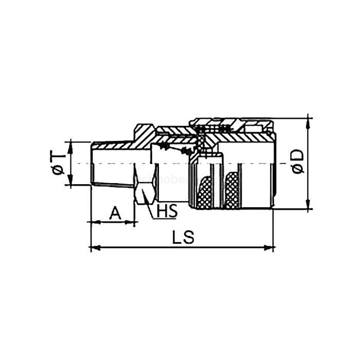 БРС серия D, ISO 6150 B, розетка, нар.резьба, латунь, 3/8in TL3DFS-B TITAN LOCK