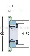 Полумуфта под втулку тапербуш PHE F120F TB FLG SKF