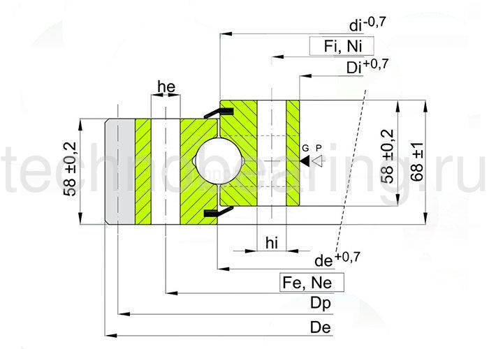 ОПУ стандартная серия с одним рядом шариков EB1.25.1534.400-1SPPN ISB