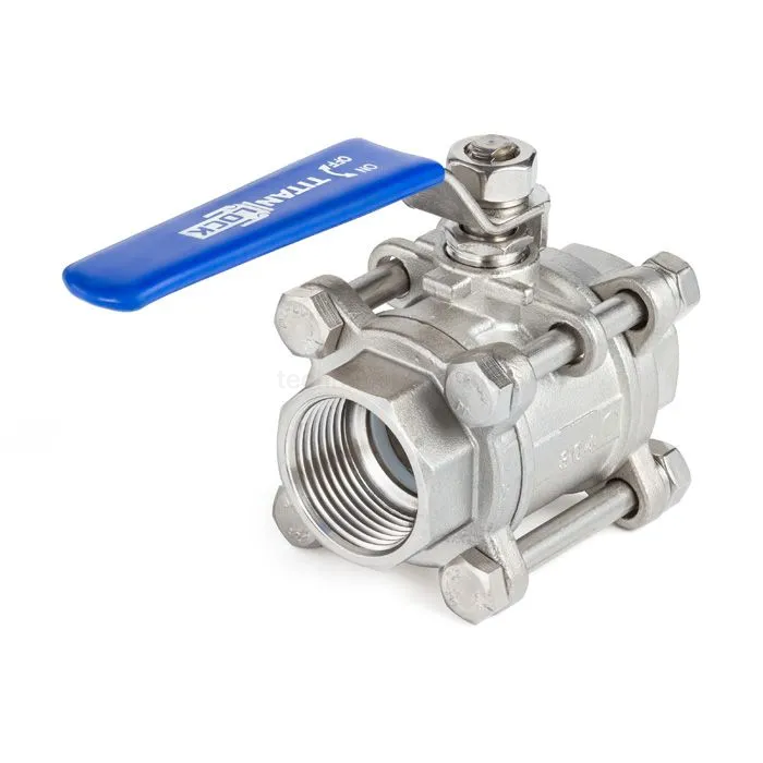 Трехсоставной шаровый кран из нержавеющей стали (AISI 304) типа "резьба-резьба", 2,5in, TL250TPBVSS TITAN LOCK
