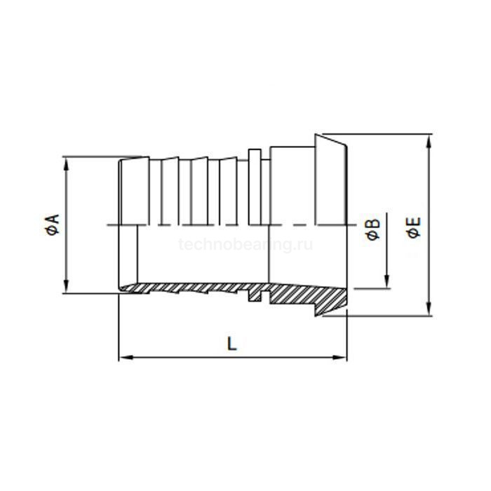 Конический штуцер под рукав DIN 11851 DN15 нерж. 316 TL15CONSS-M TITAN LOCK
