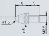 Стандартный наконечник для индикатора TESA M2,5 (сталь)