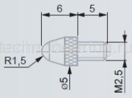 Стандартный наконечник для индикатора TESA M2,5 (сталь)