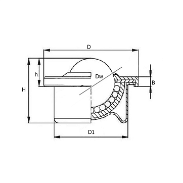 Шариковая опора CY15HCS/CS ISKRA