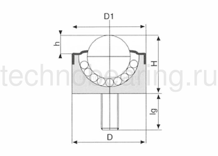 Шариковая опора SP 12 B-FL ISB — детальное фото 0