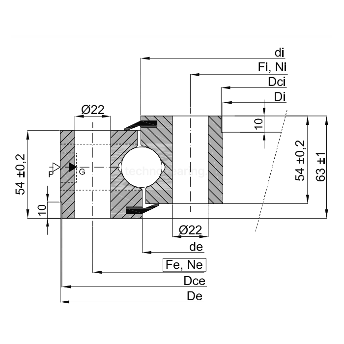 ОПУ стандартная серия с одним рядом шариков NB1.25.0855.201-2PPN ISB