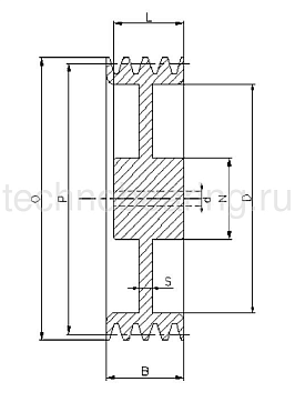 Шкив под расточку клиновой SPC 224-3 (PHP 3SPC224RSB) Sati