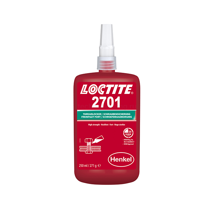 Фиксатор резьбовой высокой прочности для неактивных металлов, 250 мл, 2701 Loctite