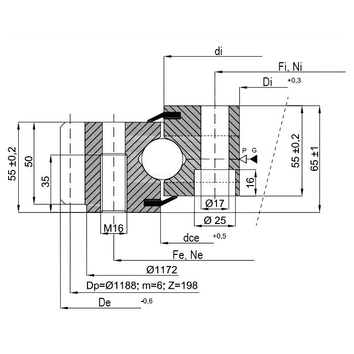 ОПУ стандартная серия с одним рядом шариков EB1.251076201-1STPN ISB