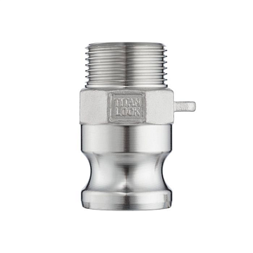 Камлок нержавеющий тип F ниппель, наруж. резьба BSP 2 1/2", AISI316, TL250FSS316 TITAN LOCK