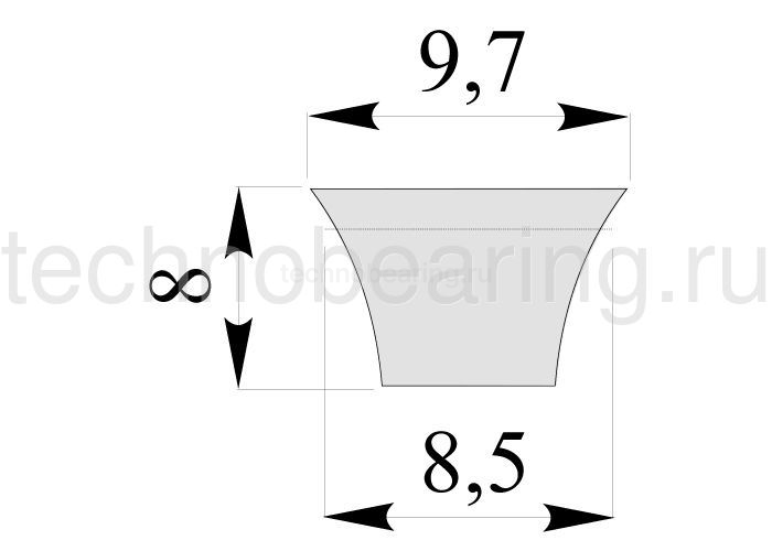 Узкий клиновой ремень SPZ ширина ремня: 9,7 мм; длина: 1112 мм; SPZ1112 Sati