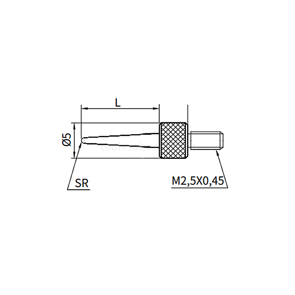Наконечник для индикатора игольчатый стальной; L=17мм; R=0,2мм, 5333-7605 Dasqua