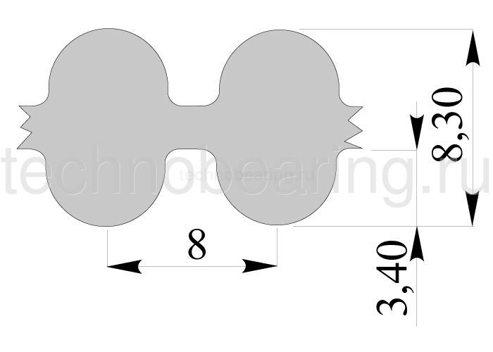 Ремень зубчатый двухсторонний профиля 8M ширина 30мм, длина 960 мм DD9608M30 Sati