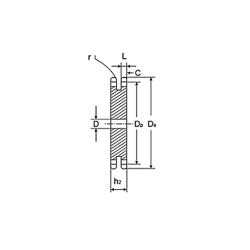 Звездочка без ступицы под расточку для цепи 12B-2, 3/4" x 7/16", Z=20 CD11020 ISKRA