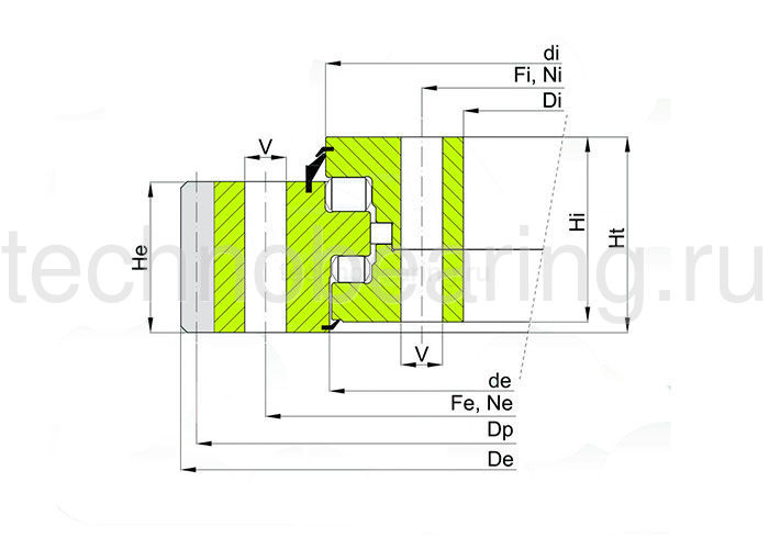 ОПУ серия с тремя рядами роликов ER3.32.4000.400-1SPPN ISB