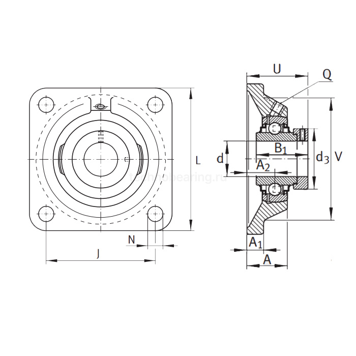 Подшипниковый узел RCJ50-XL-N-FA125 INA
