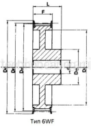 Шкив зубчатый под расточку 56-8M-30 (PHP 56-8M-30RSB) Sati
