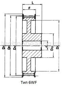 Шкив зубчатый под расточку 72-8M-30 (PHP 72-8M-30RSB) Sati