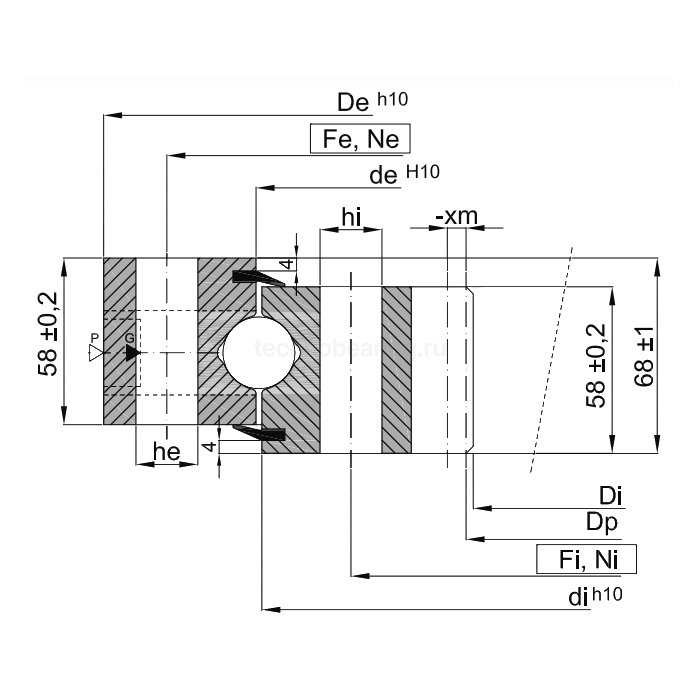 ОПУ стандартная серия с одним рядом шариков ZB1.25.1534.400-1SPPN ISB — детальное фото 1