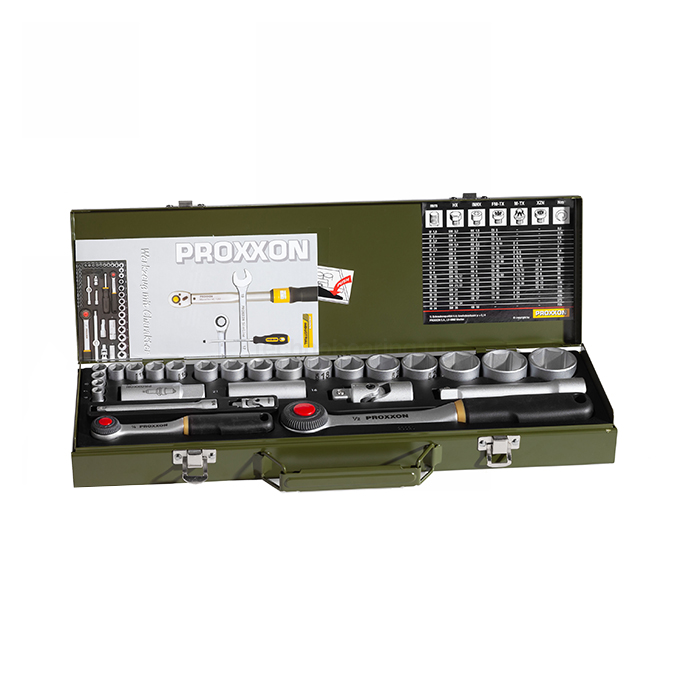 Автомобильный набор торцевых ключей 1/2" + 1/4", 27  поз. 23020 Proxxon