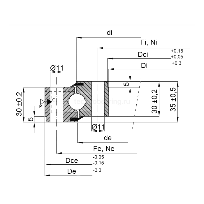 ОПУ стандартная серия с одним рядом шариков NB1.14.0179.200-1PPN ISKRA