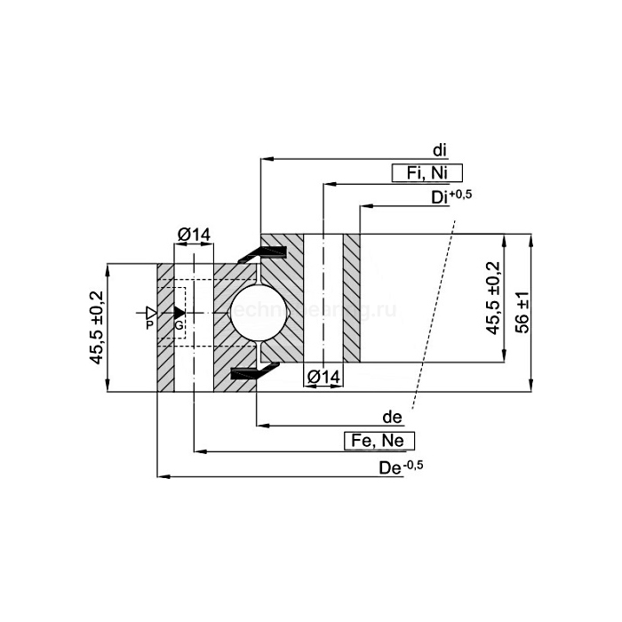 ОПУ стандартная серия с одним рядом шариков NB1.20.0544.201-1PPN-LT ISKRA — детальное фото 1