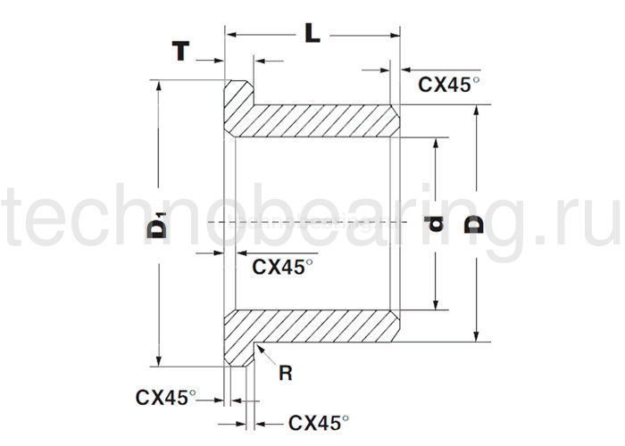 Втулка скольжения с фланцем BNZF121620216 ISB