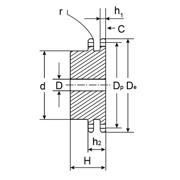 Звездочка со ступицей под расточку для цепи 08B-2, z=11, 1/2" x 5/16" PD09011 (PHS 08B-2B11) ISKRA