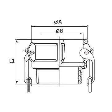 Камлок полипропиленовый тип B розетка, наруж. резьба BSP 1 1/4", TL125BPP TITAN LOCK