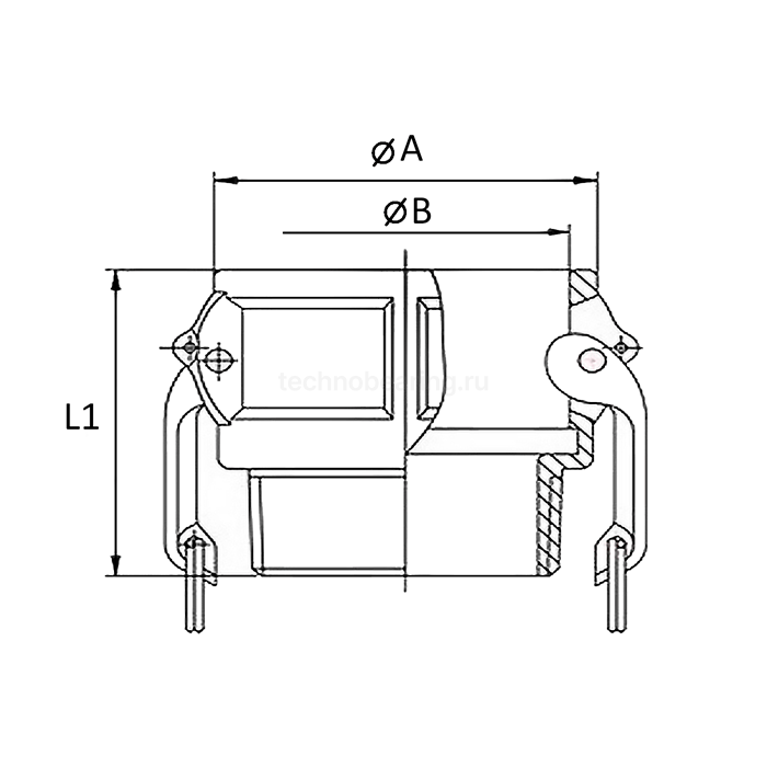 Камлок полипропиленовый тип B розетка, наруж. резьба BSP 3/4", TL75BPP TITAN LOCK