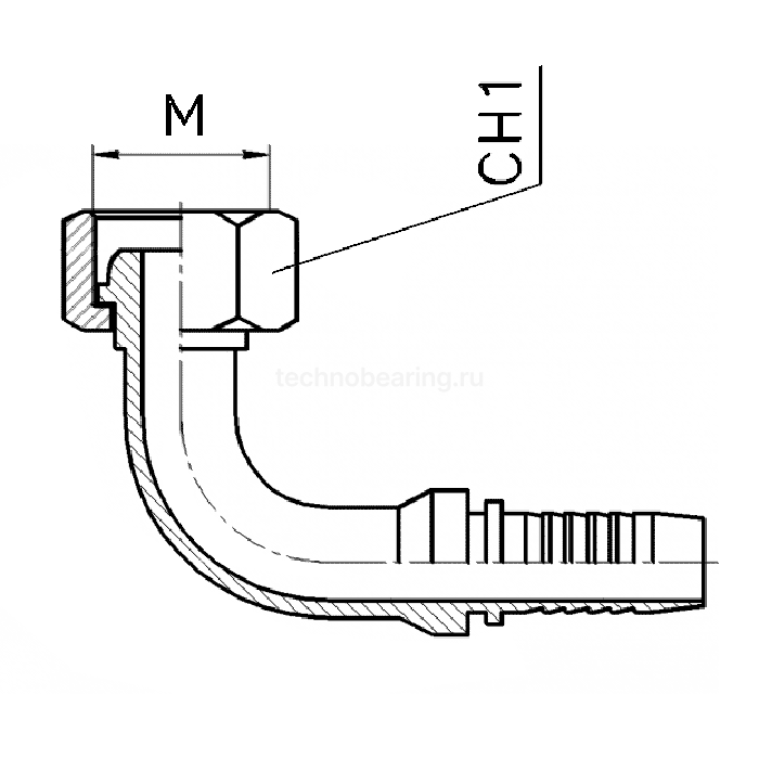 Фитинг DN 12 DK (Г) M24X1.5 (90), TL-DK12F24X1.5-90 TITAN LOCK — детальное фото 1