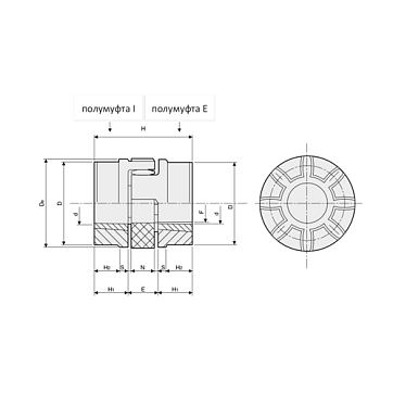 Полумуфта под втулку 2517 GTI7590 ISKRA