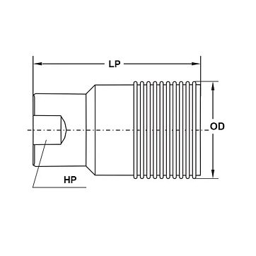 1 1/2in, БРС серия G (WS) резьбовая, ниппель, нерж.сталь 304 TL12GMS TITAN LOCK