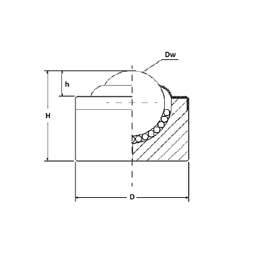 Шариковая опора (без фланца) SP15B(KSM15-FLBS/CS) ISKRA