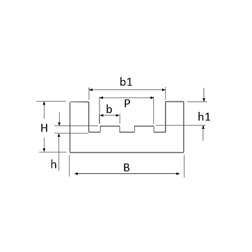 Направляющая для цепи 08B-2 тип 2E H=20 L=2000 ISKRA