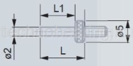Стальная измерительная вставка с плоской изм. поверхностью d2 мм, L=5/2.8 мм, М2.5 TESA