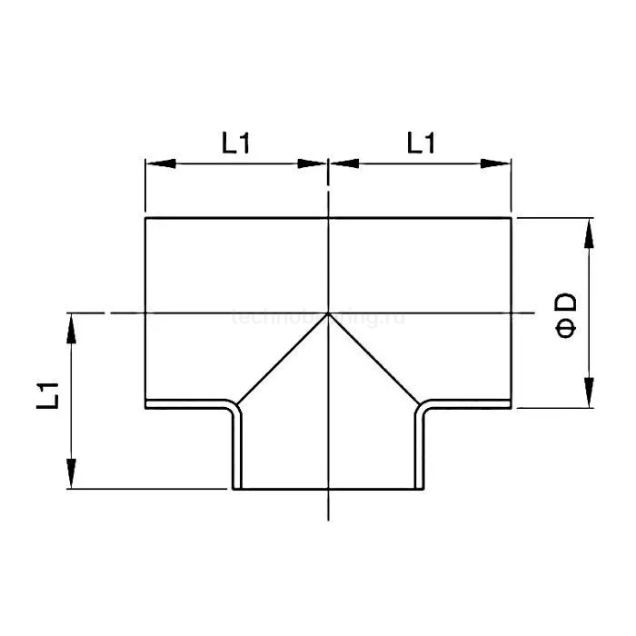Тройник приварной DN 32, нерж. сталь 316, TLTE32SS TITAN LOCK