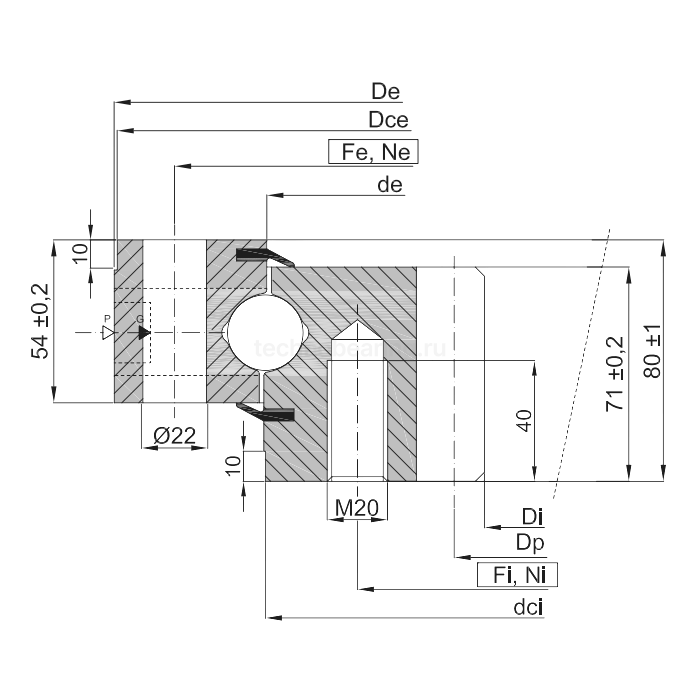 ОПУ стандартная серия с одним рядом шариков ZB1.25.0455.201-2SPTN ISB — детальное фото 1