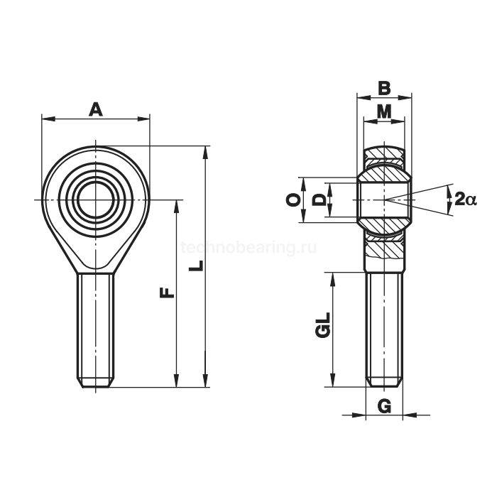Шарнирный наконечник GARSW30 Fluro