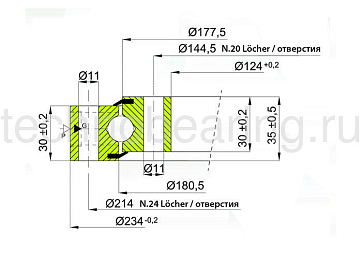 ОПУ стандартная серия с одним рядом шариков NB1.200260202-1PPN ISB