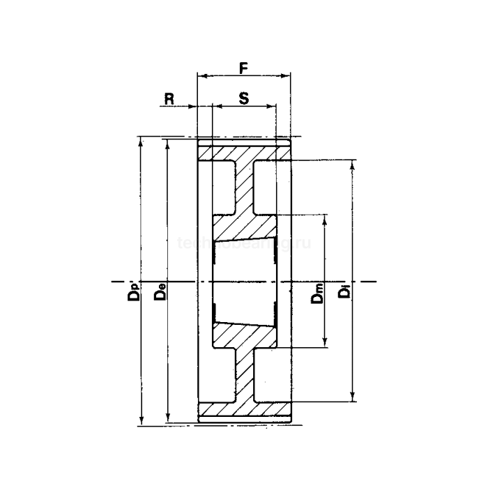 Шкив зубчатый с профилем HTD под втулку тапербуш 80-14M-170 TB (PHP 80-14M-170TB) Sati — детальное фото 1