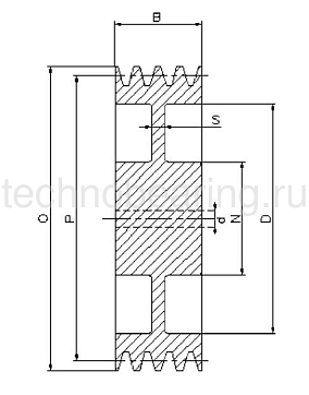 Шкив под расточку клиновой SPC 180-2 (PHP 2SPC180RSB) Sati