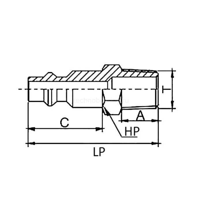 БРС серия D, ISO 6150 B, ниппель, нар.резьба, латунь, 1/2in TL4DMS-B TITAN LOCK