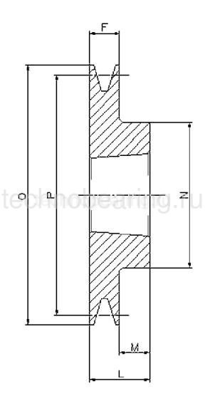 Шкив клиновой  под втулку тапербуш SPZ160-02 TB (PHP 2SPZ160TB) Sati