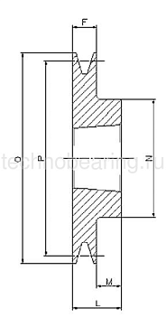 Шкив клиновой  под втулку тапербуш SPZ160-02 TB (PHP 2SPZ160TB) Sati