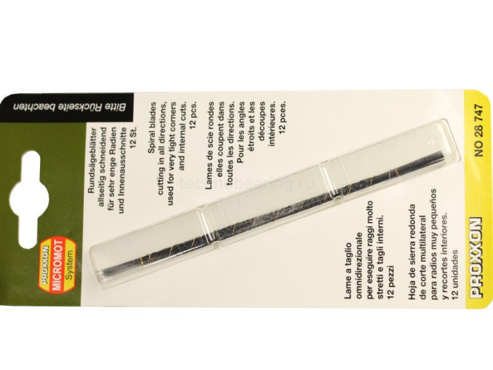 Спиральные пилки, длина 125 мм. С плоским зажимом, 12 шт. 28747 Proxxon