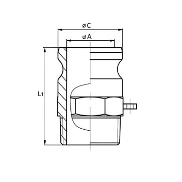 Камлок полипропиленовый тип F ниппель, наружная резьба BSP 3", TL300FPP TITAN LOCK