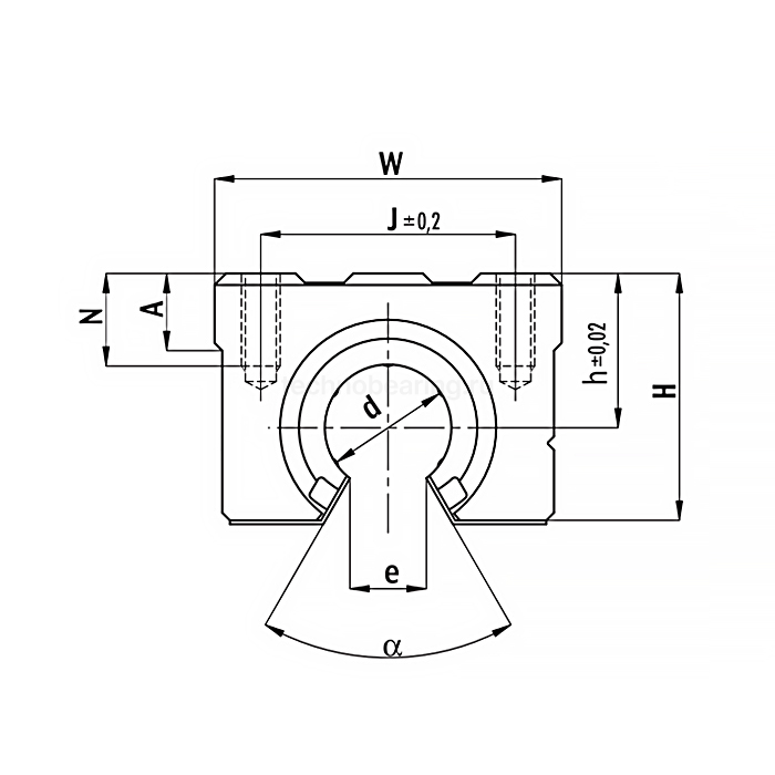 Линейный подшипник в сборе с корпусом SBR50-UU TECHNIX