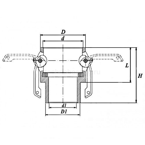 Камлок алюминиевый тип B розетка, наруж. резьба BSP 2", TL200BAL TITAN LOCK