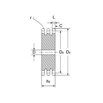 Звездочка без ступицы под расточку для цепи: 10B-3, 15,875 x 9,65 mm, Z=15 CT10015 ISKRA